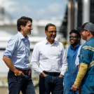 Justin Trudeau with Workers in Alberta