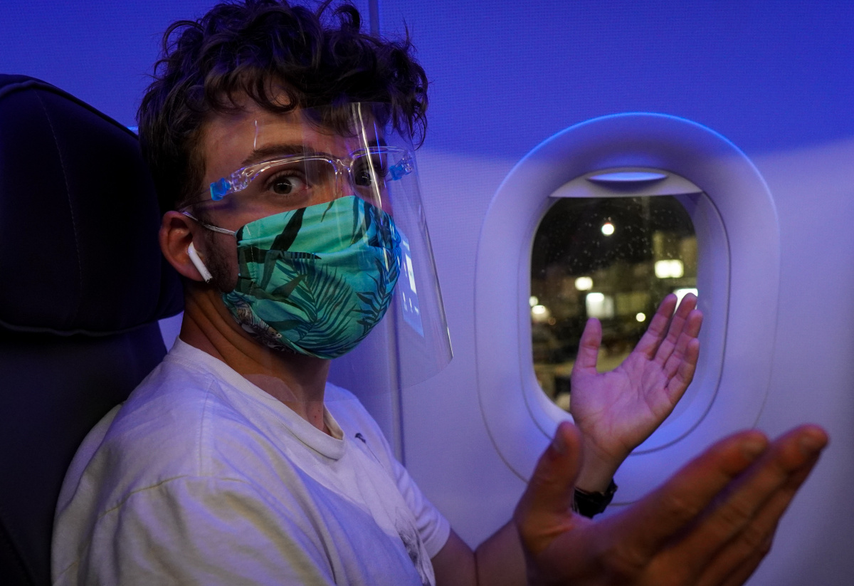 Mask on plane