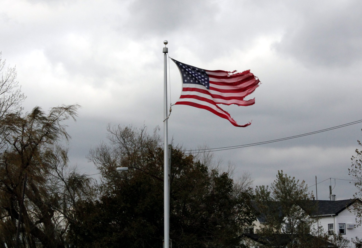 Ripped American Flag