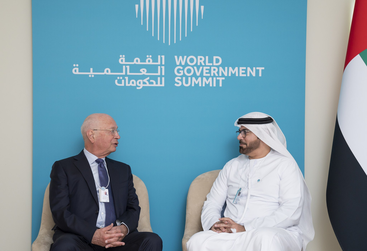 Mohammad Al Gergawi and Klaus Schwab during World Government Summit.